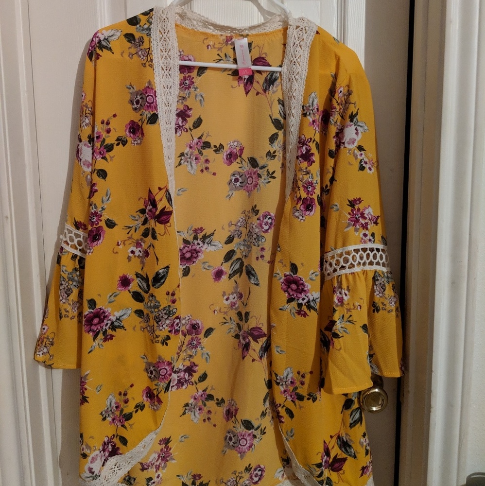 Yellow cardigan